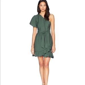 1. State one shoulder ruffle wrap dress
